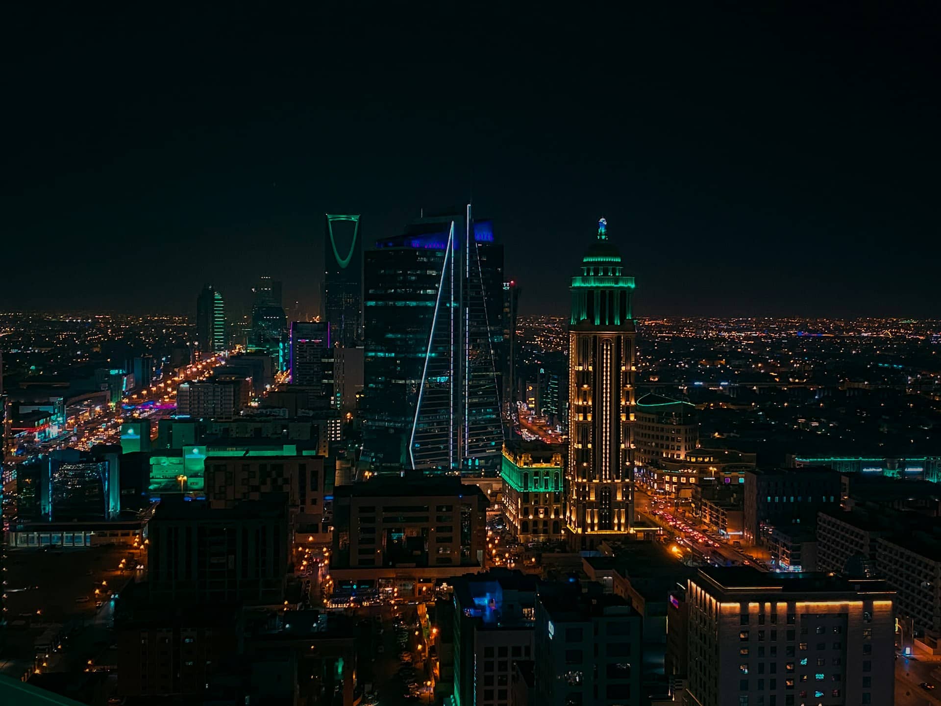 Riyadh Skyline at Night - Saudi Arabia